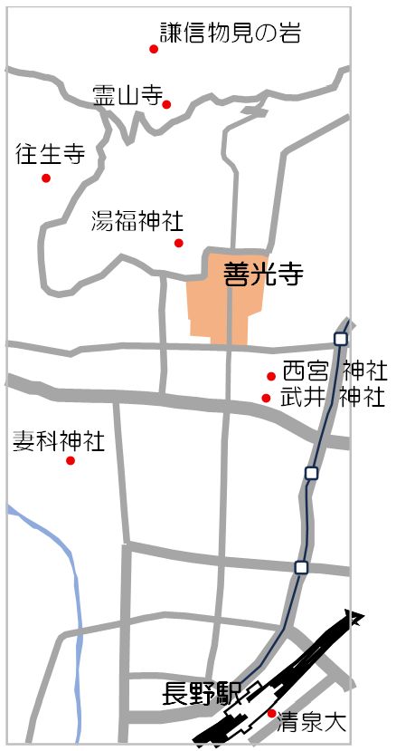 善光寺周辺地図 善光寺周辺地図